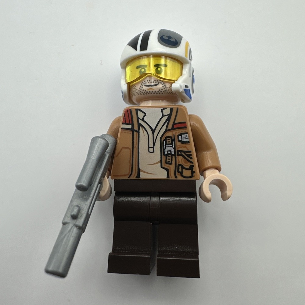 LEGO Minifigure Star‎ Wars Poe Dameron Medium Nougat Jacket with helmet sw0737